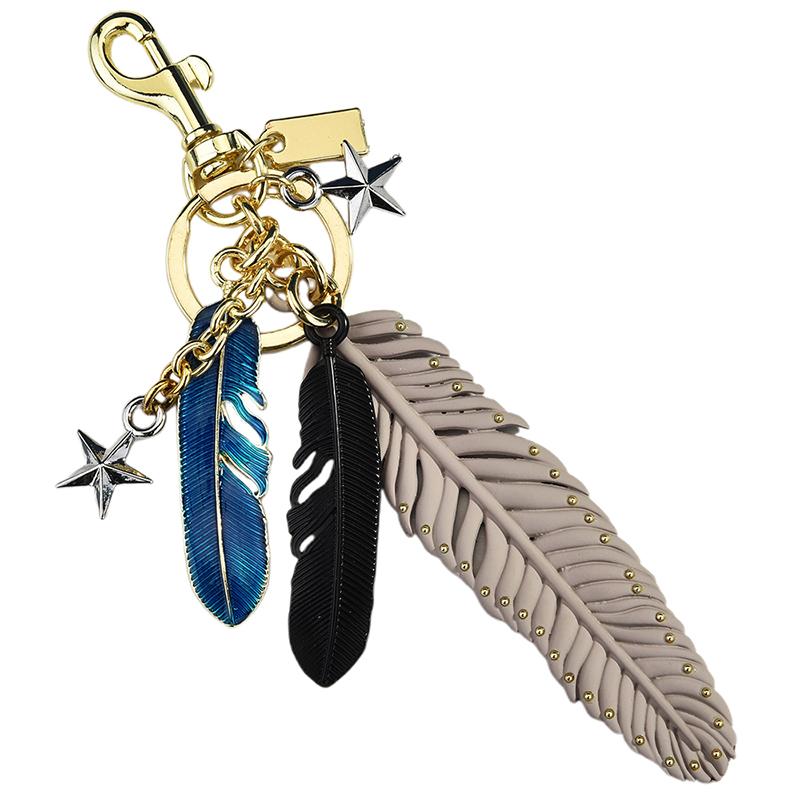 Feather Star Tassel Pendant Keychain High Quality Luxury Women Men Keyring Backpack Bag Car Key Chain Jewelry Gifts