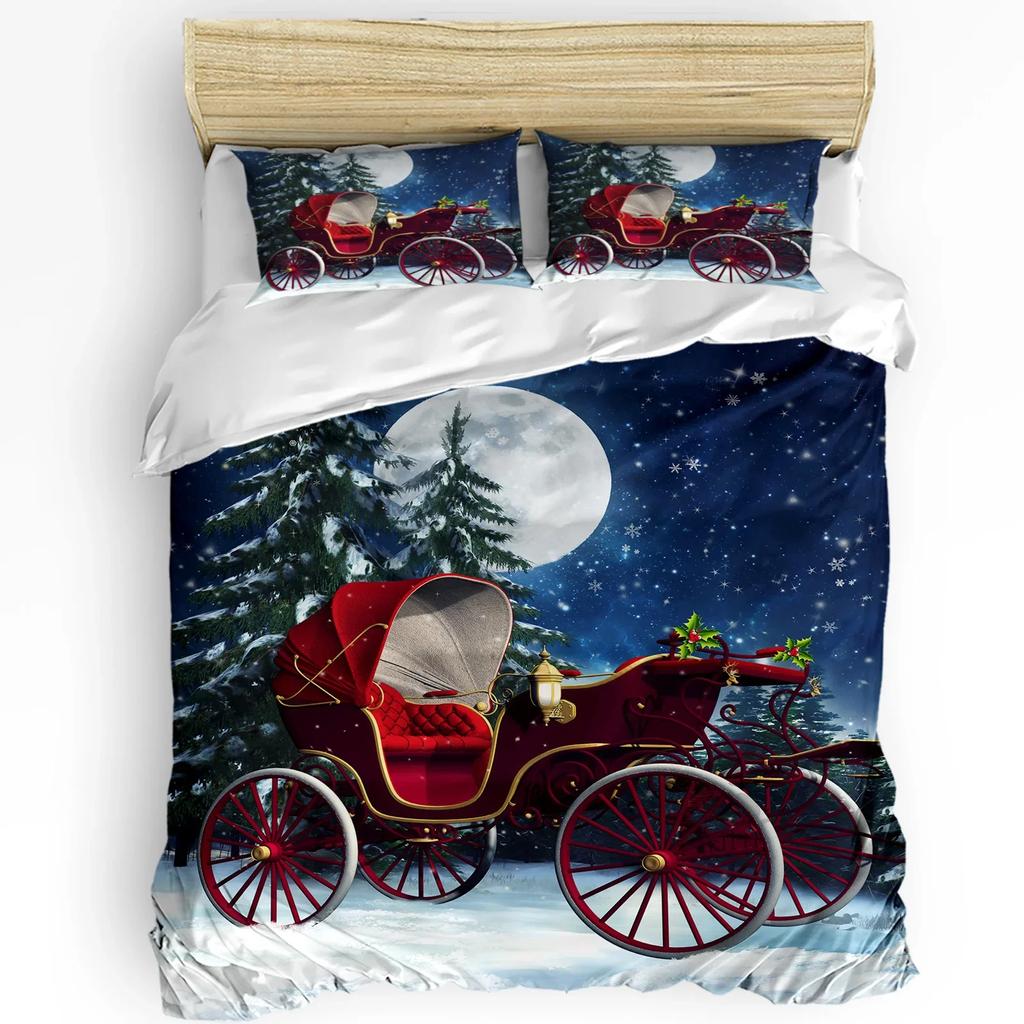 Christmas Tree Snowflake Ice Door Duvet Cover 3pcs Bedding Set Home Textile Quilt Cover Pillowcases Bedroom Bedding Set No Sheet