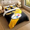 Set Biancheria da Letto 1 Copripiumino 2 Federe Stampa Pittsburgh Steelers Morbido Tessuto per Letto Decorazione Camera da Letto