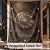 Steampunk Time Machine Theme Wall Tapestry Customized With Name Text Personalized Hanging Tapestry For Bedroom Living Room Decor