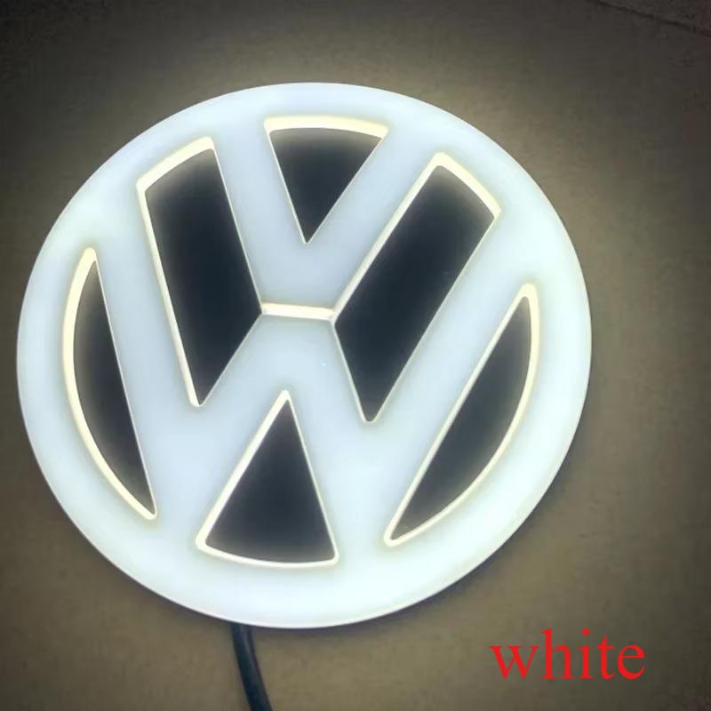 Nouveaux autocollants LED 4D pour logo Volkswagen (avant et arrière) compatibles avec Tiguan/Passat/Golf/Polo/Jetta/Beetle/CC/MK5/