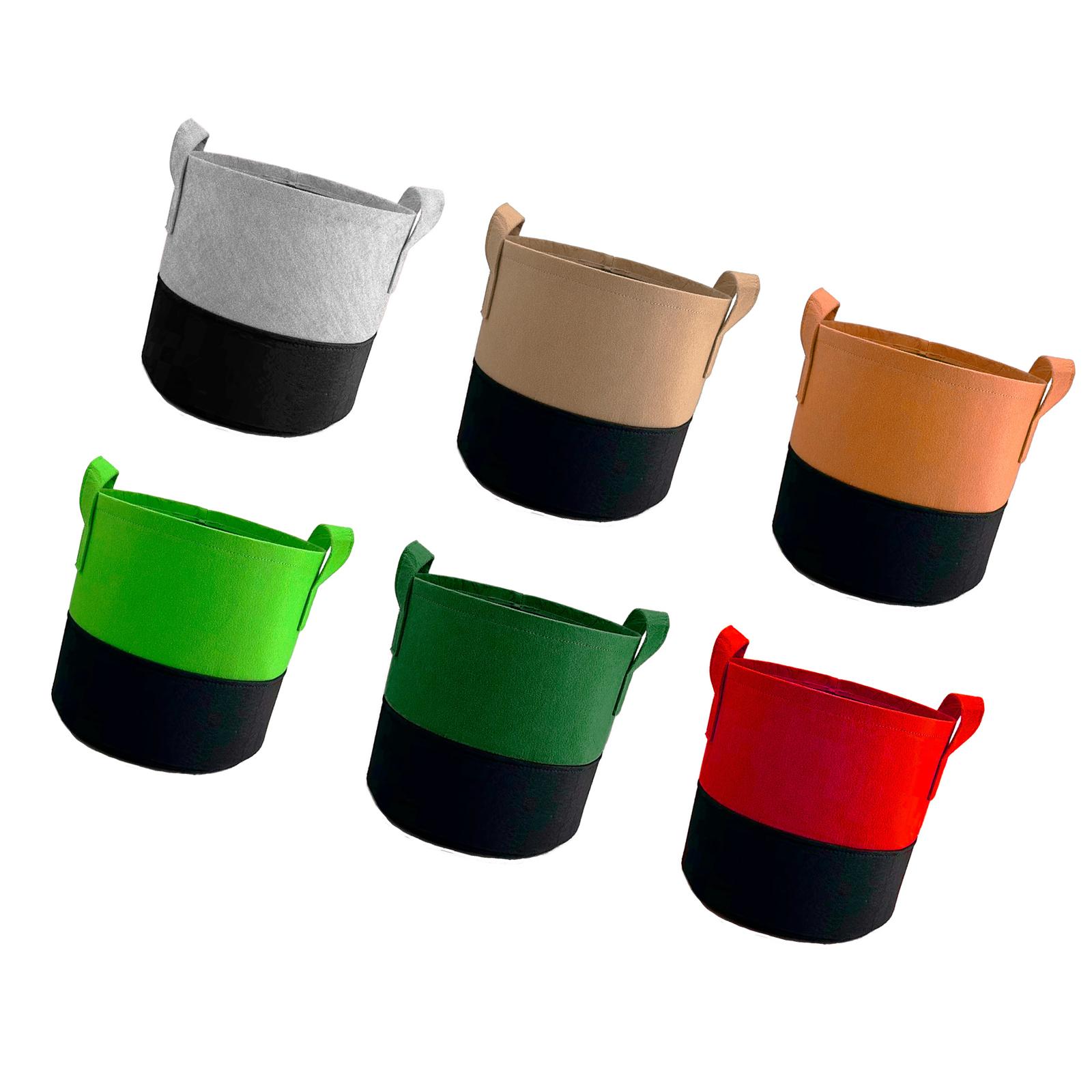 6 Pieces None Woven Plant Grow Bags Container with Optimally Drainage Ideal for Growing Flowers Herbs and Vegetables