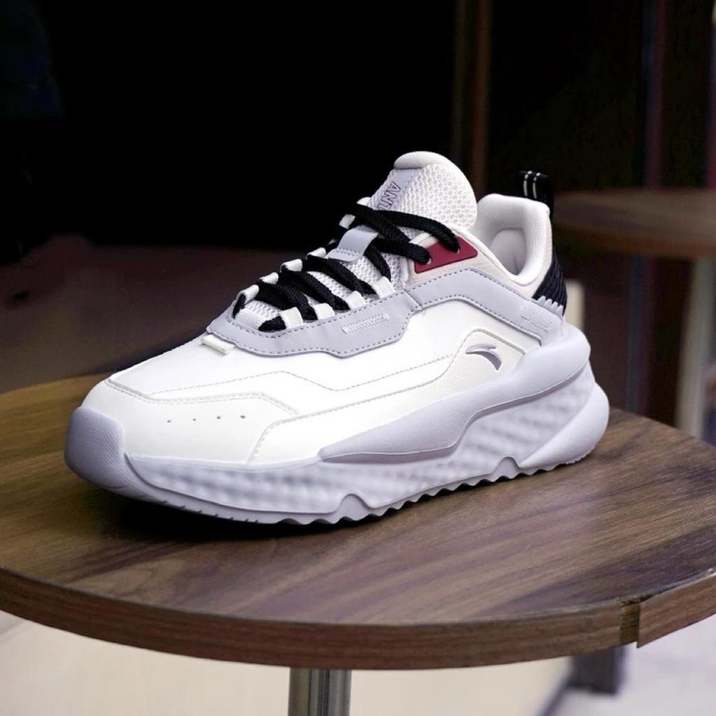 Anta Unrestrained Series Comfortable Versatile Slip-Resistant Durable Low-Top Casual Shoes Men Sneaker White Gray 112548823R-1