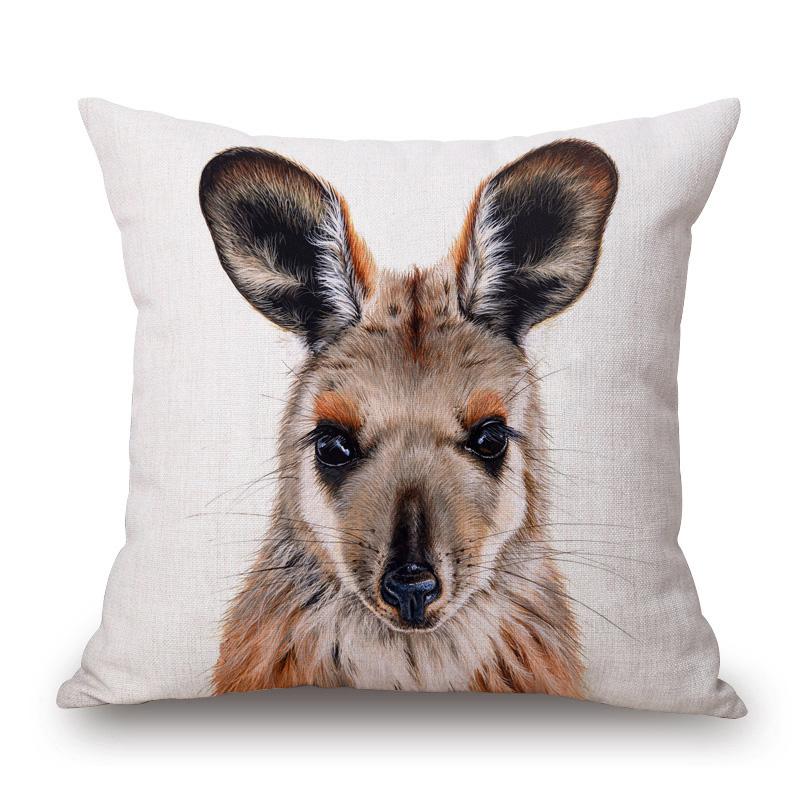 Australian Animals Wombat Kangaroo Possum Kookaburra Birds Koala Poster Cushion Cover Decorative Pillow Case