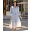 Demana Women's Loose Fit Gradient Stripe Shirt Dress