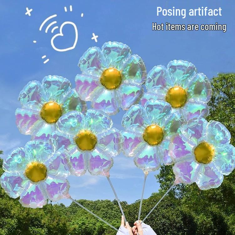 Colorful Daisy and Sunflower Foil Balloons for Birthday and School Decorations