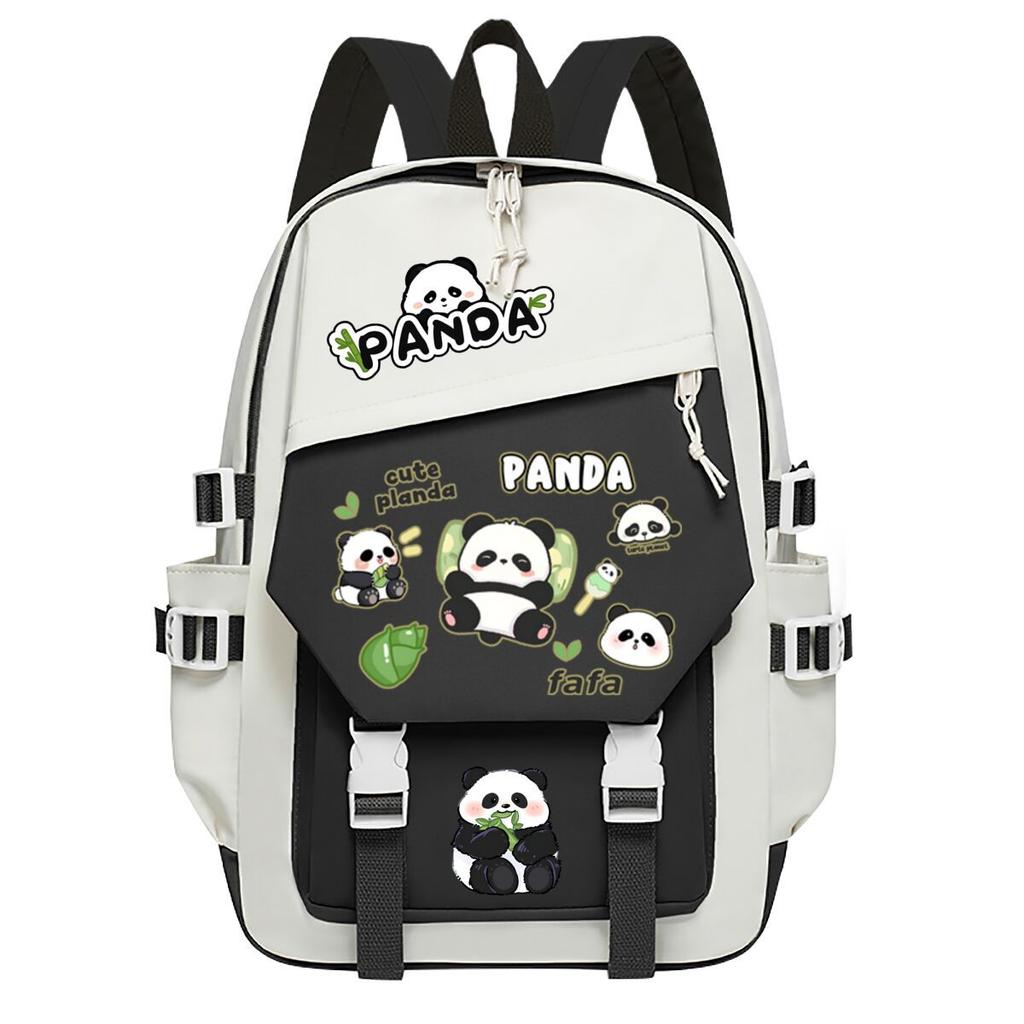 Panda Huahua Cartoon Printed Student Campus Backpack Casual Large Capacity School Bag