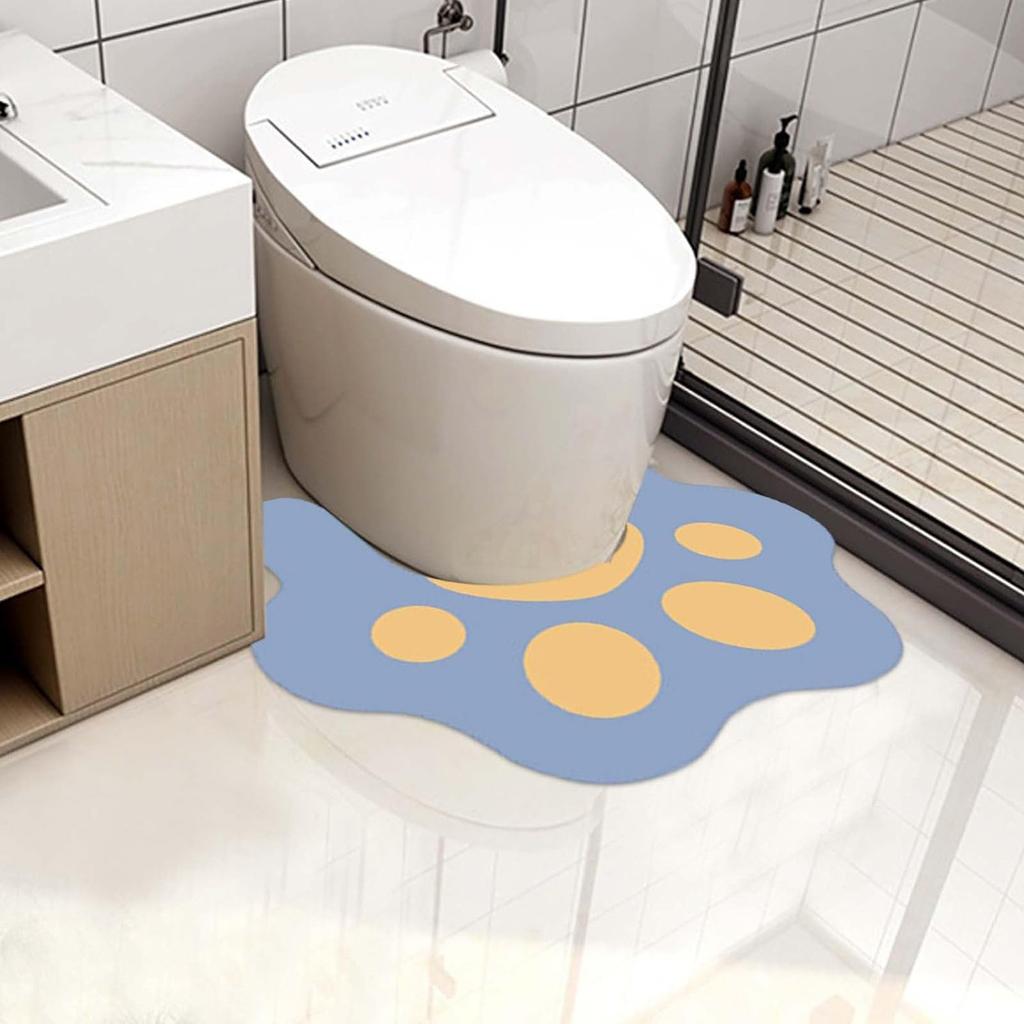 Toilet Rug Mat With Cute Cats Pattern U Shaped Bath Mat Rug Rainproof Bathroom Mat Rug Non Slip  Suitable For Toliet Floor
