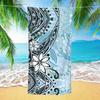 Serviette de plage à motif Plumeria Tribale Polynésienne Protection Solaire et Coupe-Vent Convient pour Piscine Camping Voyage Couverture