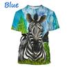 Zebra Pattern T Shirt Men's Cute Animals 3D Printed T-Shirts Summer Fashion Kids Women Casual Cool O Neck Loose Tees Tops