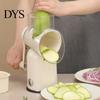 Stainless Steel Vegetable Slicer Manual Shredder, with Stable Suction Cup Base Design, 5 Removable Chopper Replaceable Blades Kitchen Chopper,