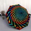Colorful Spiral Patterned Stained Glass Window Panel Umbrella, Cute Umbrella with Cute Design, Portable 3-Fold Compact Umbrella for Men & Women, Valen