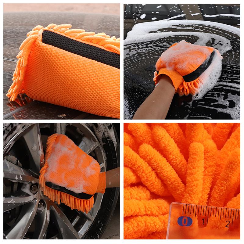 Double-Side Car Wash Gloves Microfiber Coral Fleece Cleaning Wash Tools Thick Soft Anti Scratch Glove Car Washing Mitt
