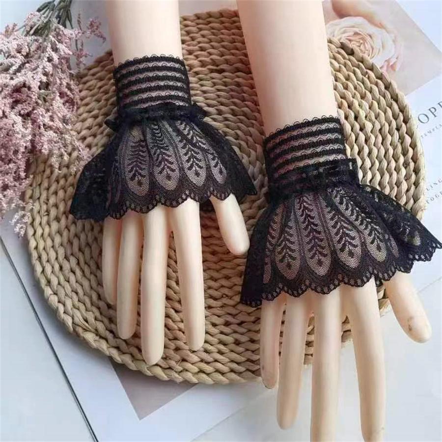 Fashion Detachable Lace Cuffs for Women Clothing L чёрный