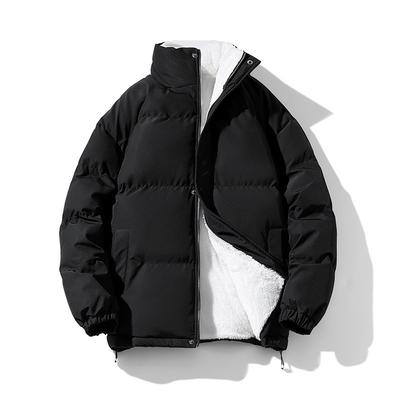 Herren Winter Daunenjacke Stehkragen Lockerer Schnitt Baumwollmantel Warme Dicke Oberbekleidung Tägliche Kleidung