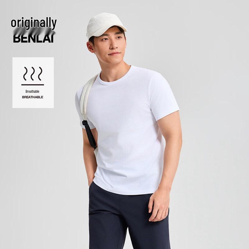 Benlai Men s Pure Cotton Breathable Short Sleeve T-Shirt M