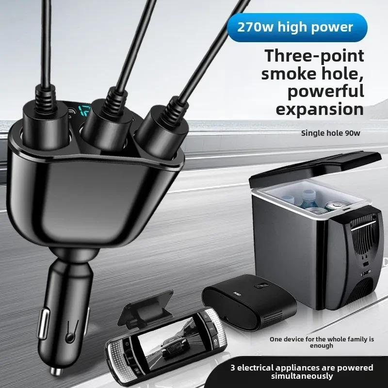 96-141W Car USB Type C PD QC3.0 Super Fast Charger 12V-24V Vehicle Cigarette Lighter Multiple Ports Universal Charging Adapter