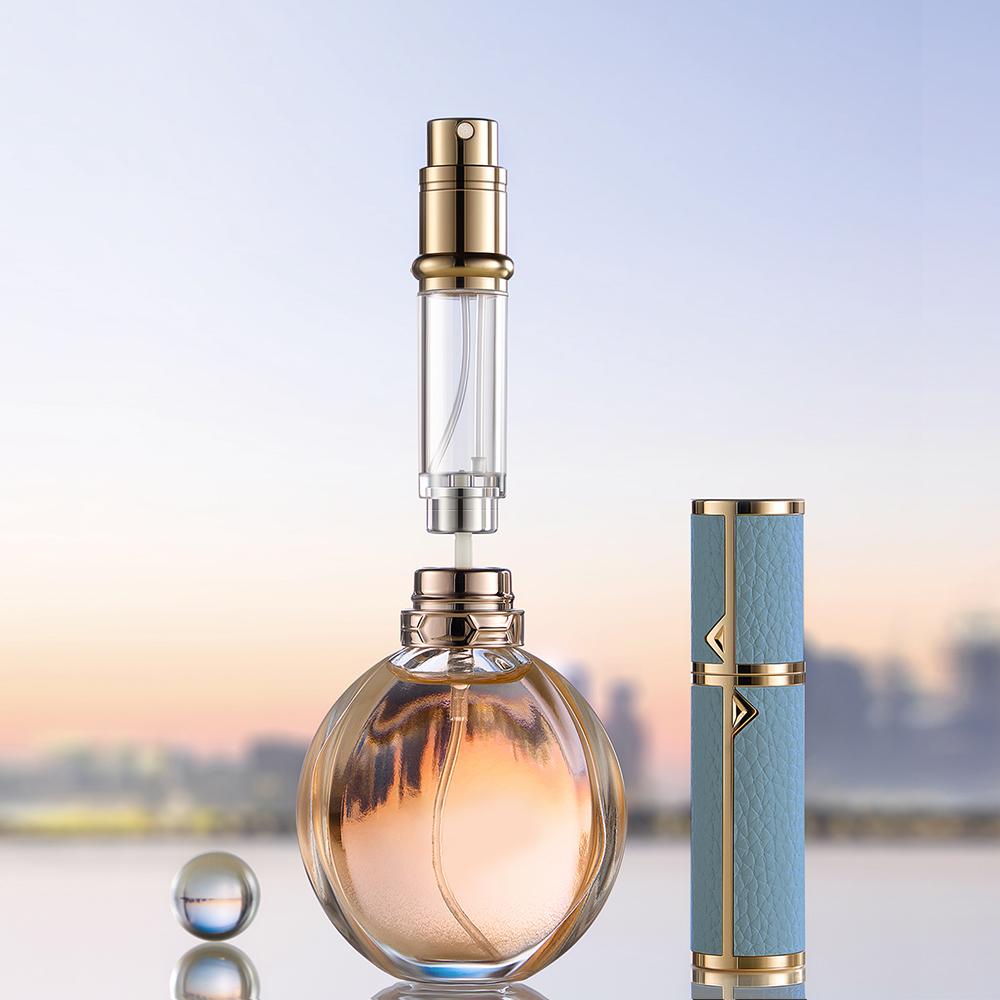 5ml PU leather mini perfume Atomizer Bottle Sprayer Suitable for Boarding Tight Sealing Travel Customized Refillable Bottles