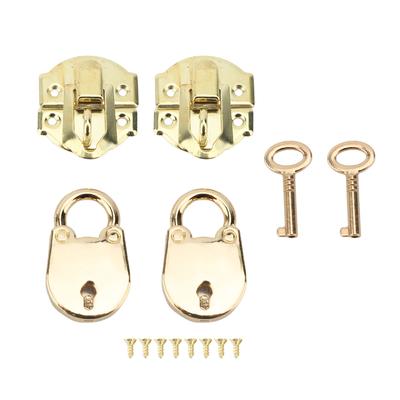 Fecho de Alavanca de Liga de Zinco com Parafusos Cadeado de Urso Vintage Conjunto de Fechaduras Decorativas para Caixa de Madeira Caixa de Joias Artesanato Amarelo
