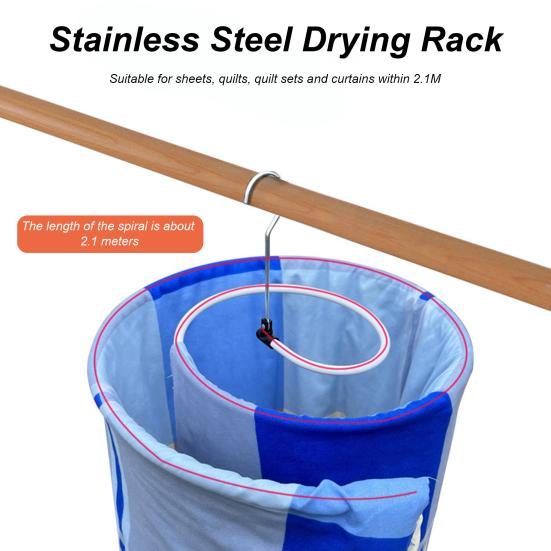 2ks spirálový stojan na sušení přikrývek nerezová ocel prostorově úsporné přikrývky ručníky spodní prádlo věšák na oblečení pro domácnost