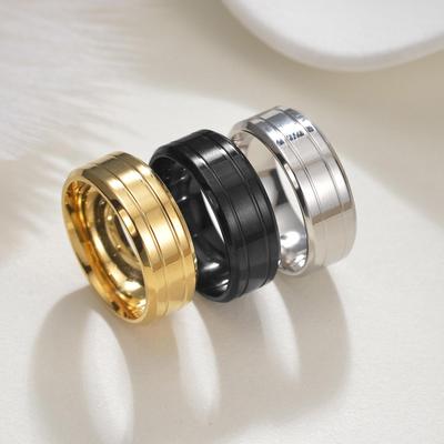 2024 Ehering aus schwarzem Titanstahl für Herren, 8 mm, schlichtes und elegantes Design