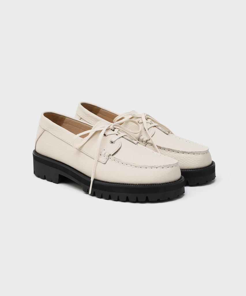 Firenze Atelier [Vibram] Standard Casual Sole Boat Shoes 5099 [Cream Embo]