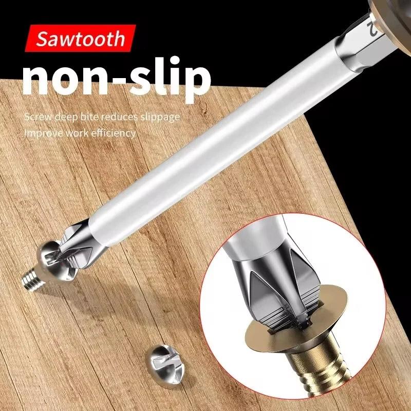 6pc Magnetic Cross Screwdriver Head Magnetic Anti Slip Hardness Electric Screwdriver Tool Electric Drill Extended Hexagonal Tool