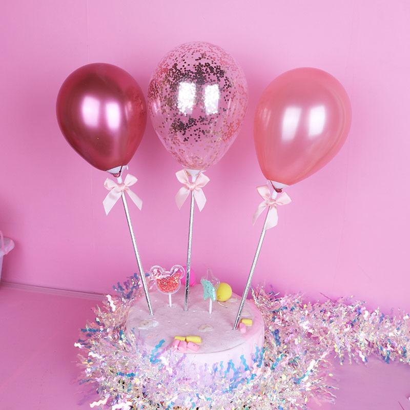 Balloon Cake Insert Card Birthday Wedding Party Cake Topper Decorations