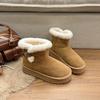 2025 winter new snow cotton boots women's platform bow casual velvet thickened warm non-slip cotton shoes