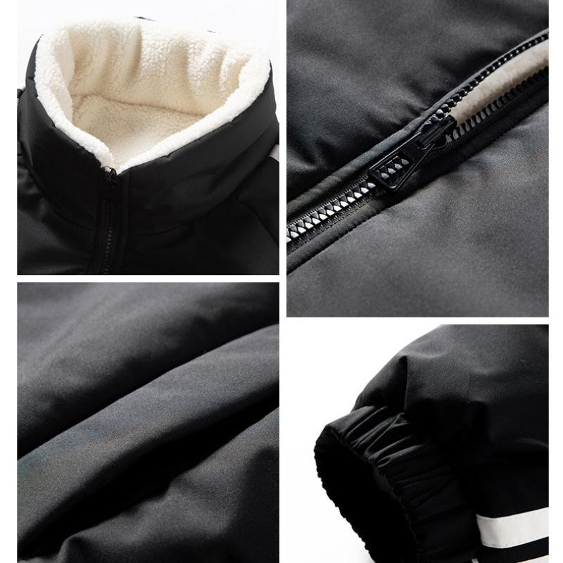 Double-sided Wear Lamb's Wool Cotton Jacket Men and Women with The Same Winter Loose Stand-up Collar Cotton Jacket Thickened Cold Winter Jacket Jacket
