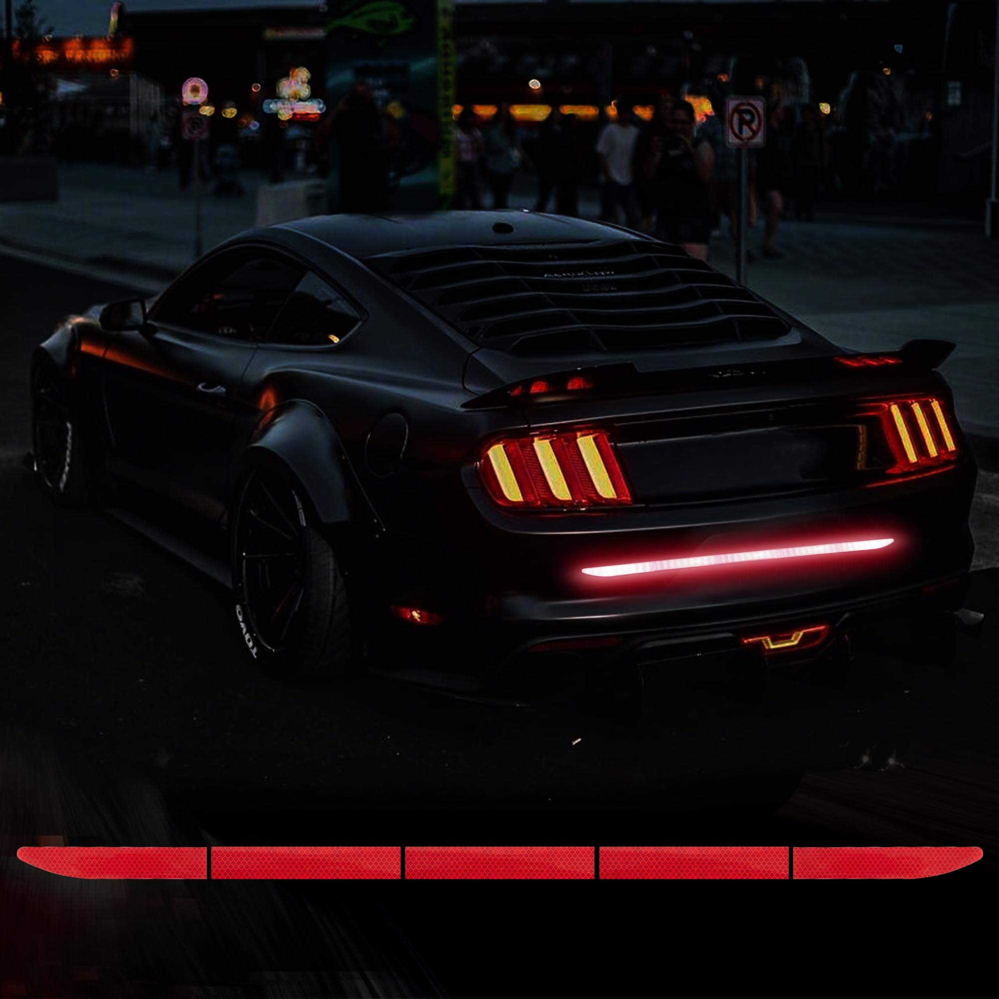 

TOMALL 90cm Strong Reflective Stripe Sticker High Brightness Night Visibility Reflective Decal Universal Safety красный