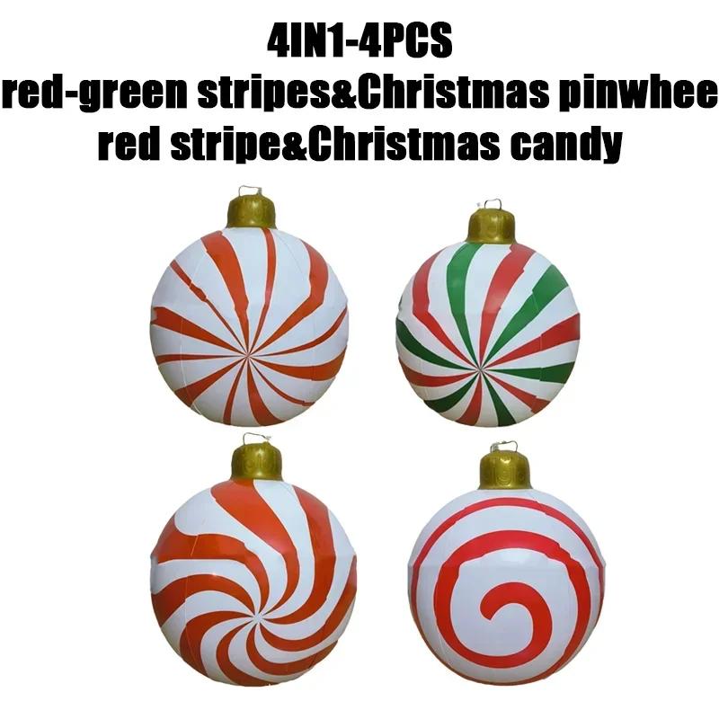Giant Inflatable Christmas Ball Large Xmas Inflatable Ornaments PVC Outdoor Holiday Blow Ball Outside Yard Porch Decorations