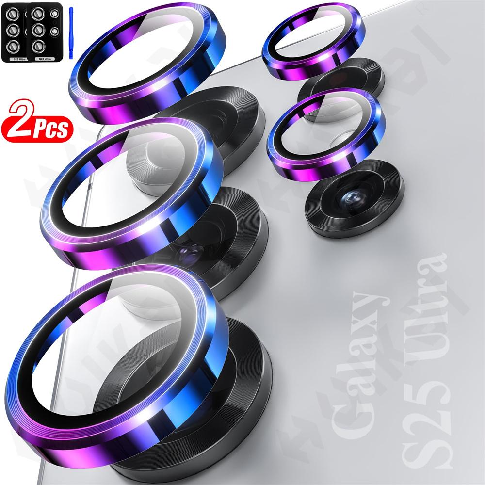 2 PCS for Samsung Galaxy S25 S24 Ultra Plus A56 A36 A55 A35 Camera Lens Protector Tempered Glass Screen Protector Metal Scratch