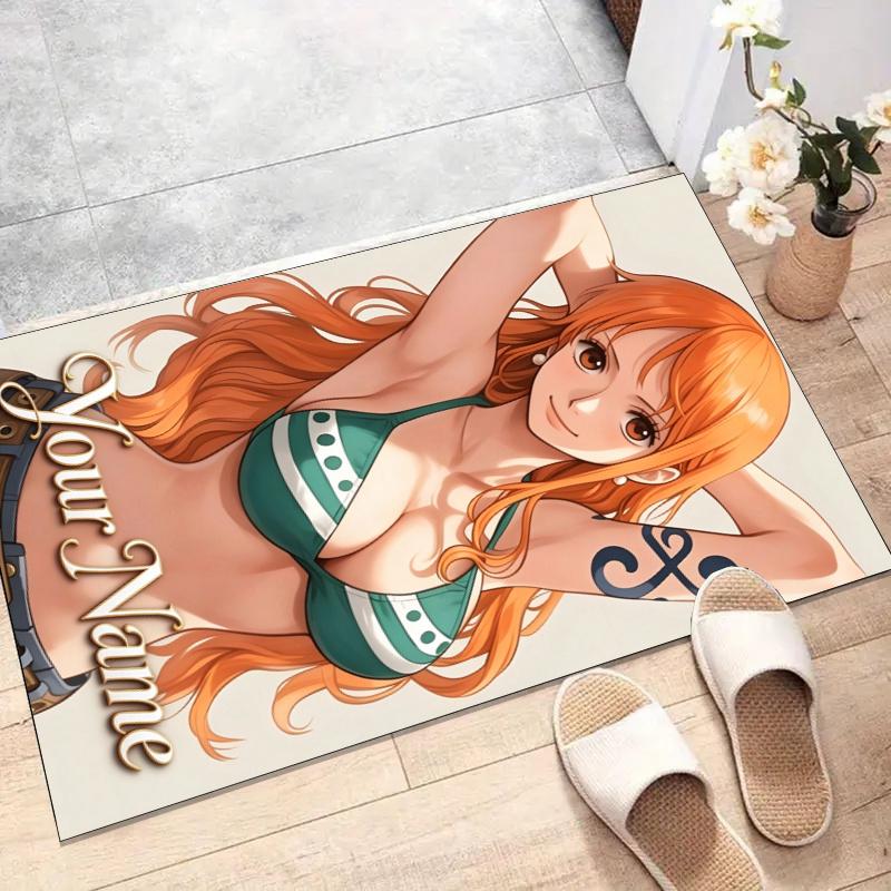 Custom Nami Mat Personalized Name, Polyester Washable Indoor Entryway Rug, Gift for Christmas, Easter, Thanksgiving Day