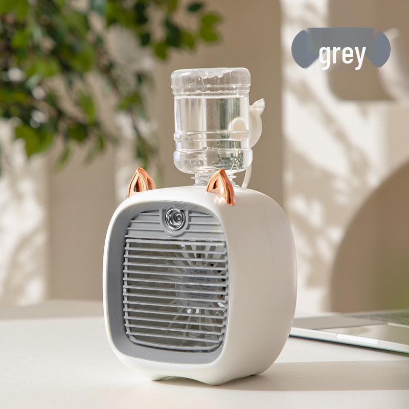 Mini Cartoon Desktop Air Cooler: USB-Powered Refrigeration & Humidifying Spray Fan