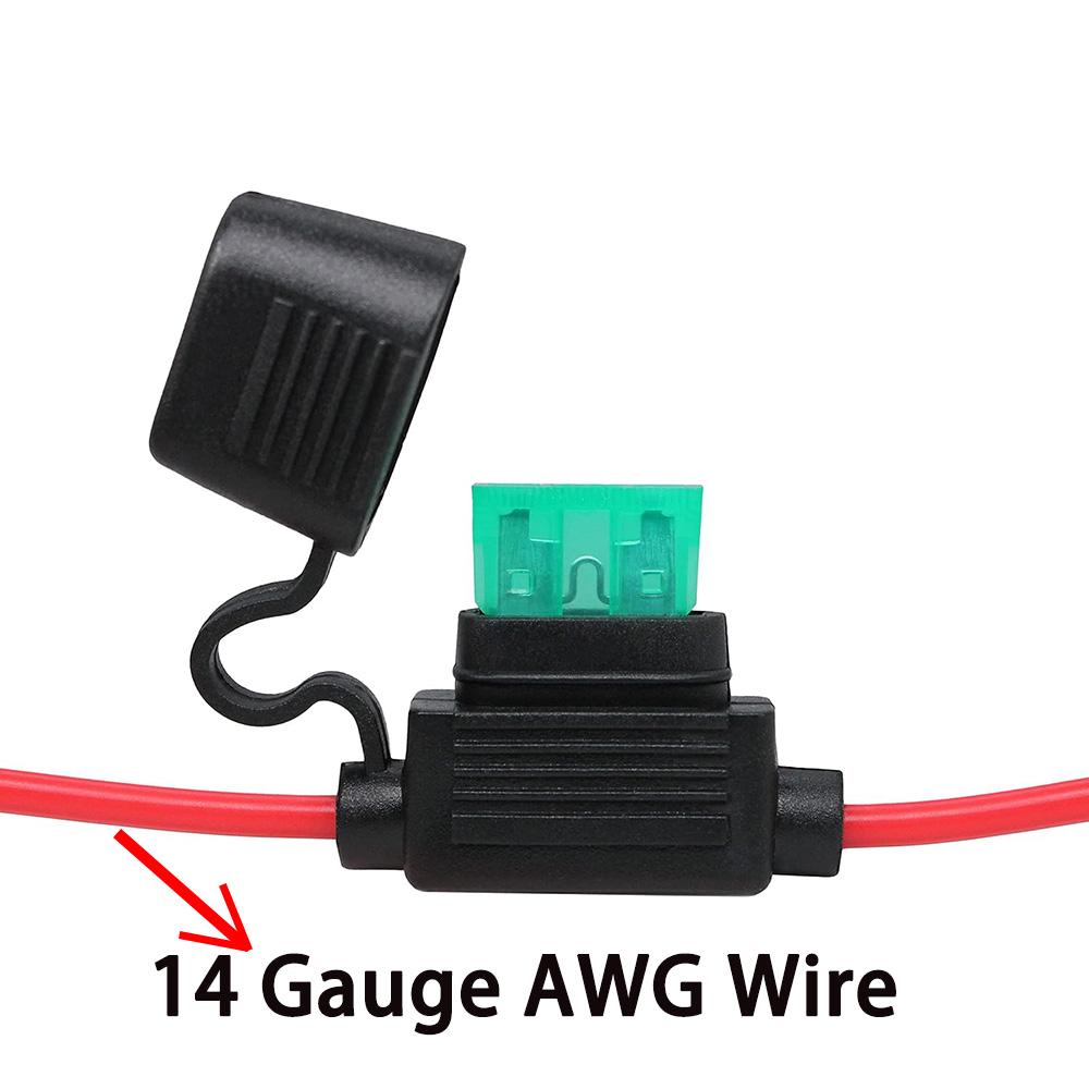 6/10 Pack 14 Gauge AWG Wire Waterproof Inline Fuse Holder for ATC Medium Blade Fuse in Vehicle/Boat/RV/Tractor,10 Inches Long