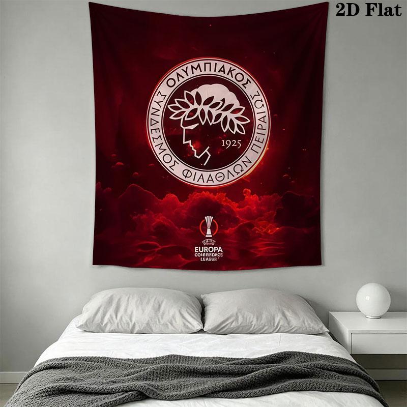 Olympiacos poster Wall Hanging Printed Fabric Blanket Decorative Tapestries for Bedroom Living Room Home Decor