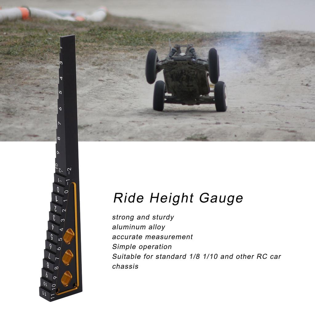 Ride Height Gauge Accurate Measurement Aluminum Alloy RC Height Measuring Ruler for 1Celsius8 1Celsius10 RC Car Chassis