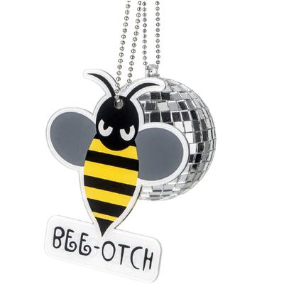 Fashion Bumblebee Bling Ball Car Pendant Decorative Ornament Hanging Gift Rear View Mirror Accessories Auto Interior Dangles