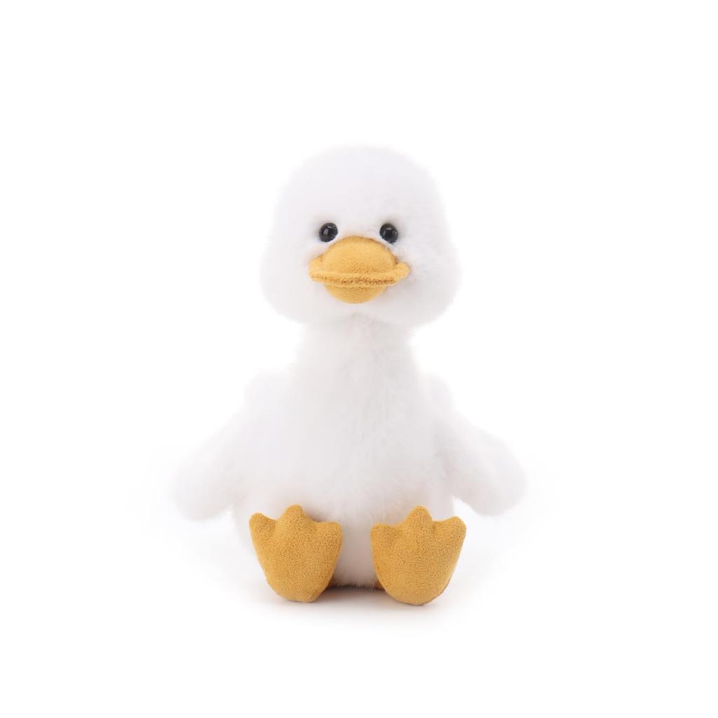 Apricot Lamb - A Soft, Cute, Fluffy Duck Plush Toy with Cheerful Squawking Sounds, Suitable for Both Boys and Girls, 17cm.