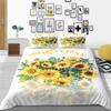 Sunflower Pattern Deluxe Household Bedding Set Full-size Quilt Cover and Pillowcase Plant Print Washable and Comfortable Bedroom Bedding