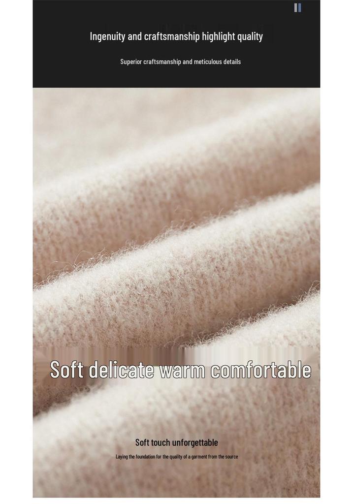 Men's Thick Warm Knit Wool Hoodie - Casual Loose-Fit Sweater for Autumn & Winter