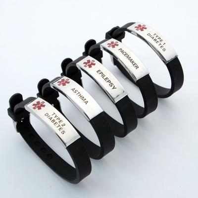 Trendy Medische Alert ID Armband Mannen PACEMAKER Polsband Verstelbare Siliconen Armbanden Voor Vrouwen Noodgeval Eerste Hulp
