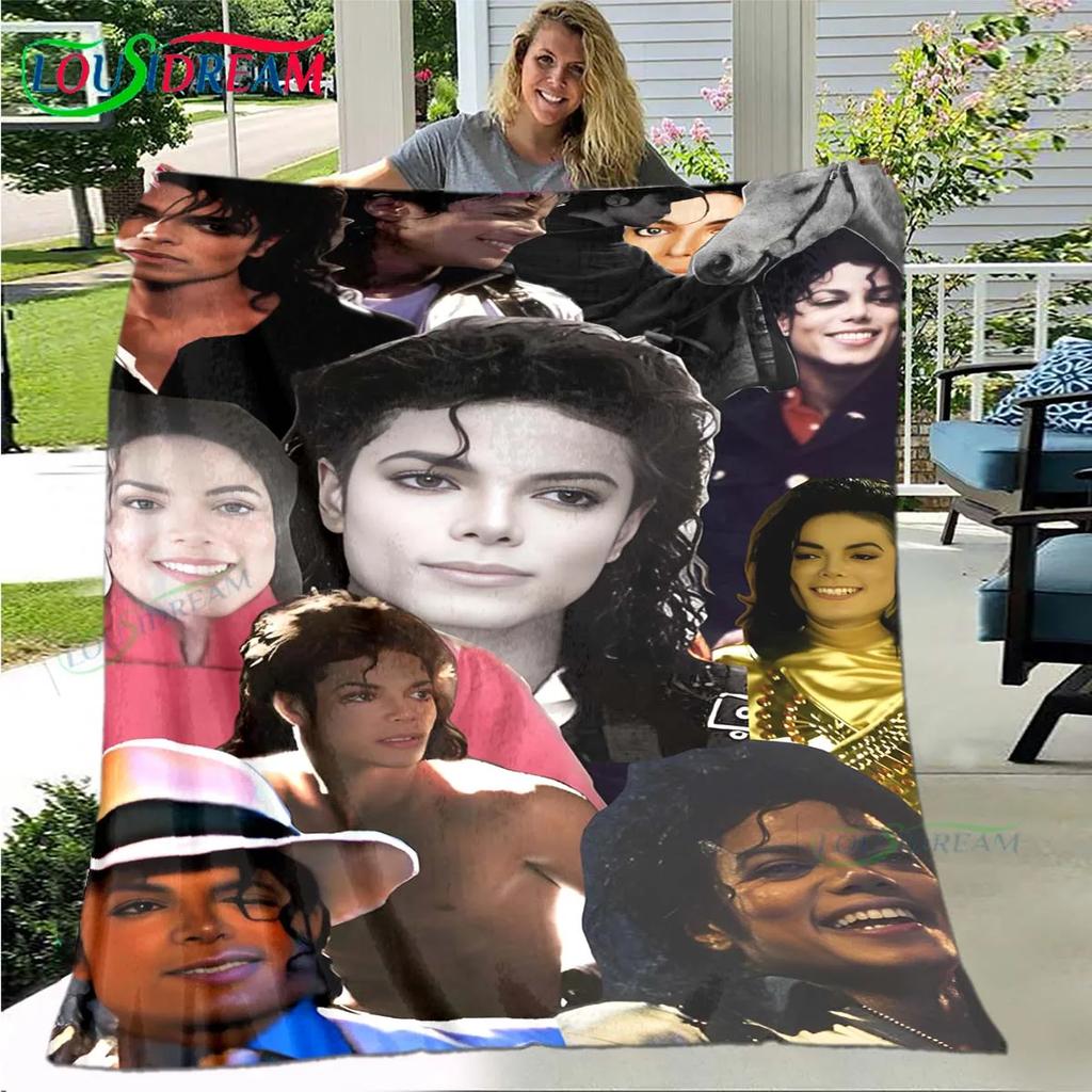 Calda Moda Pop Star M-Michael Jackson Coperta in Flanella per Adulti e Bambini Decorazione Divano Letto Coperta Portatile Regalo