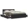 Bed Frame with Headboard Without Mattress Black 140x200 Cm