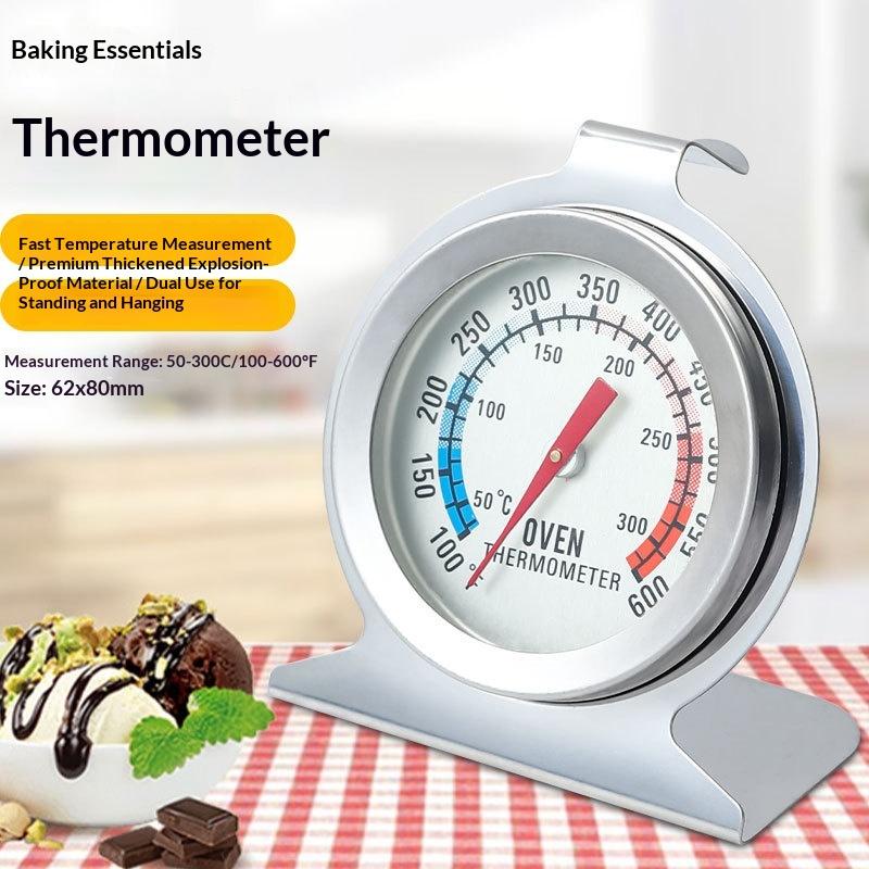 Stainless Steel Oven Thermograph 300°C Stand Up Temperature Meter Mini Dial for Baking Bread Meat Cakes in Home