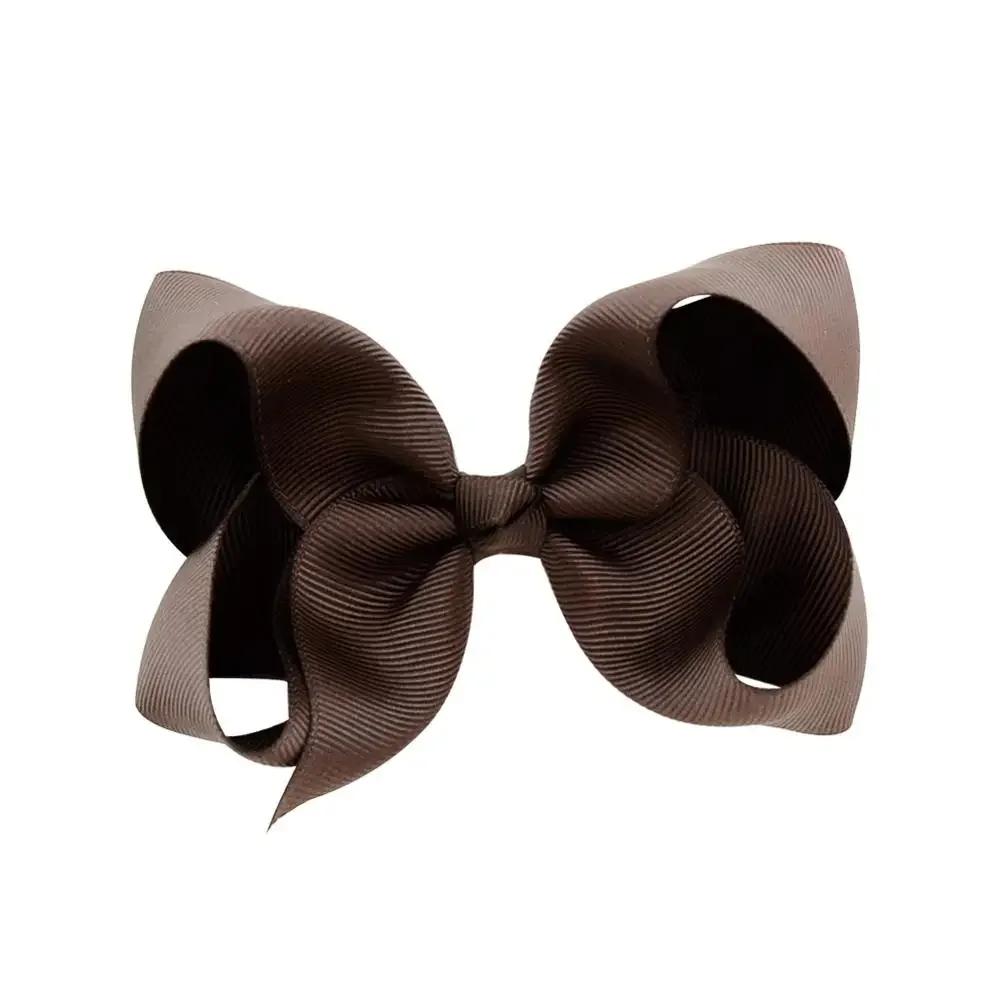 3/4/6/8inch  Boutique Handmade Colorful Solid Ribbon Grosgrain Hair Bow with Clips for Kids Girls Hair Accessories