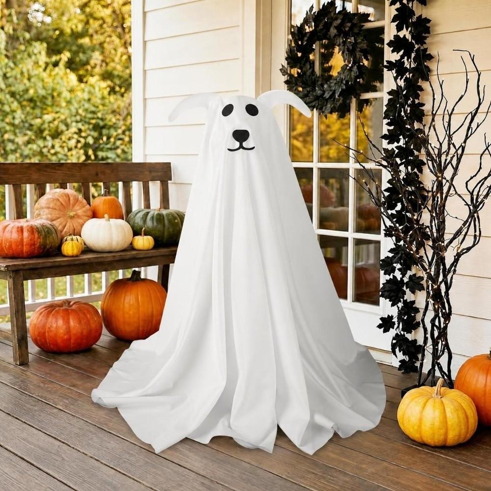 Lumière de décoration de chien fantôme de 2,3 pieds avec télécommande Halloween Fantôme Décor Mignon Effrayant Autoportant Accessoire de Fête d'Halloween