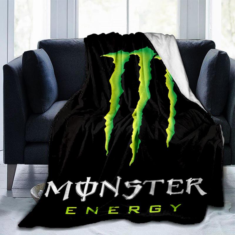 Výkonná energetická nápojová logo deka Vhodná na pohovky, postele, kancelárie a kempovanie - Perfektný darček na Halloween Vianoce