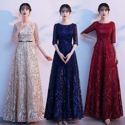 Damenchor-Aufführung Abendkleid - Langes, elegantes Kleid für Bankett, Hochzeit oder reguläres Tragen